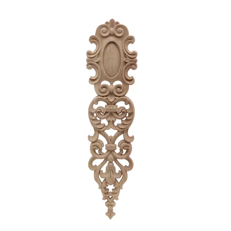 European Style Solid Wood Furniture Decorative Floral Applique Patch Door Flower Cabinet Cross Carved Bed