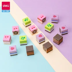 Deli 4Pcs Cake Kawaii Eraser 2B 4B Soft Rubber for Kids Gift Clear Eraser Pencil Set Office School  Art Supplies Stationery