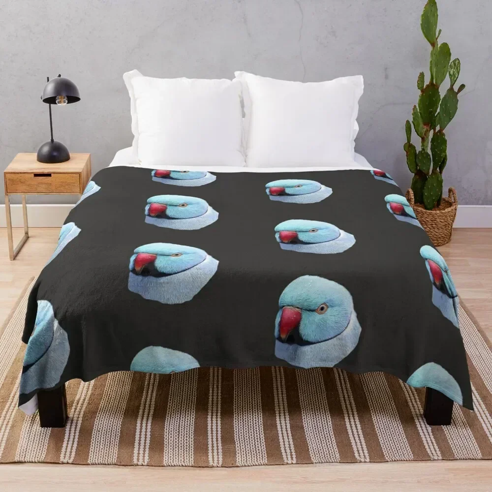 

Indian Ringneck Blue Sky Beauty Throw Blanket Warm Flannel Blanket for Couch Chair Bedroom