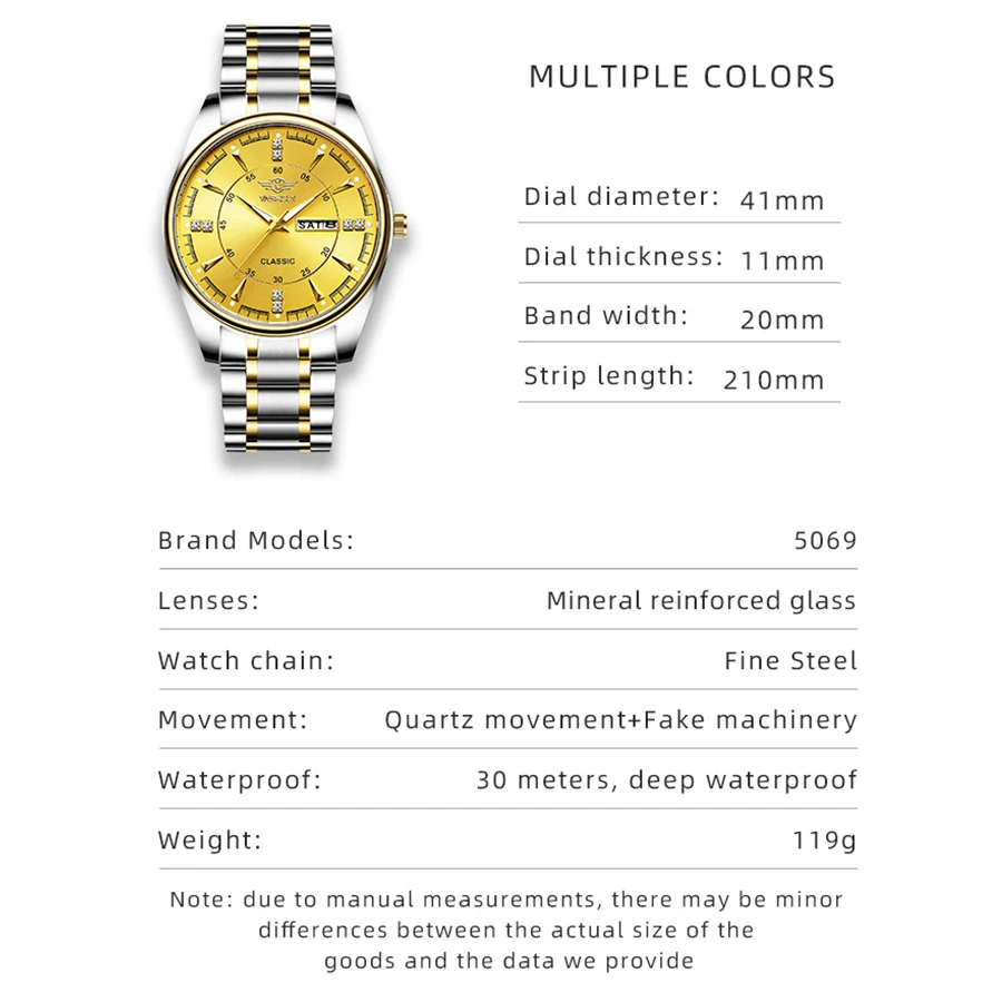 Foreign Trade, Business, Fashion, Men\'s Dual Calendar, Luminous, Waterproof Quartz Steel Strip Cross-border Watch