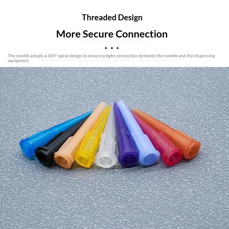 50Pcs Multicolor TT Tapered Plastic Dispensing Needles Precise Dispensing Clean Cutoff For Electronics Repair DIY Craft Projects