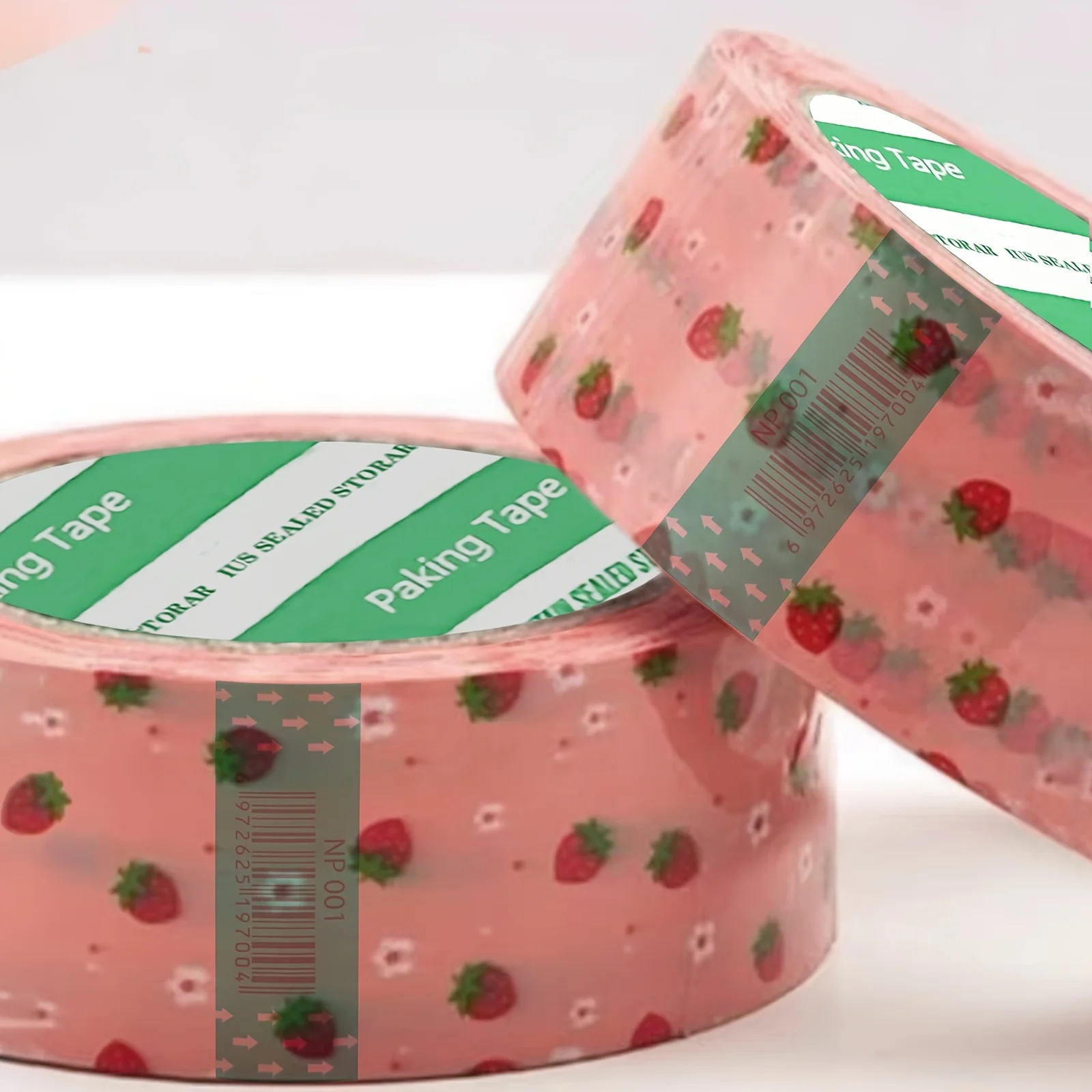 

Рулон упаковочной ленты с розовыми клубничными цветами 4,5х100 м, подходит для упаковки, отправки, подарочной упаковки, искусства и рукоделия.