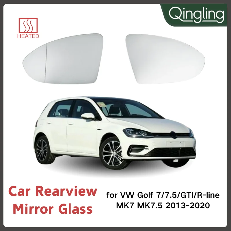 Car Rearview Mirror Glass For VW Golf 7 MK7 2013 2014 2015 2016 2017 2018 2019 2020 Left Right Heated Side Mirror