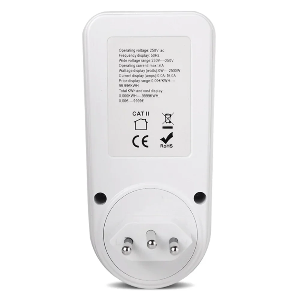 Spina ue tensione digitale wattmetro misuratore di potenza consumo Watt presa di energia 220V 230V ca Monitor analizzatore di tasse di elettricità