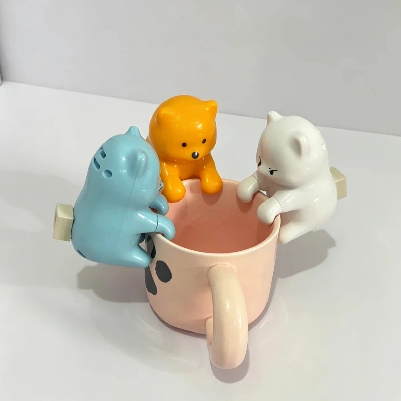 Cute Cartoon Cat Cup Edge Mini Fan Automatic Water Cooler 3 Minutes Fast Cooling for Hot Tea Coffee Rice Dishes Portable