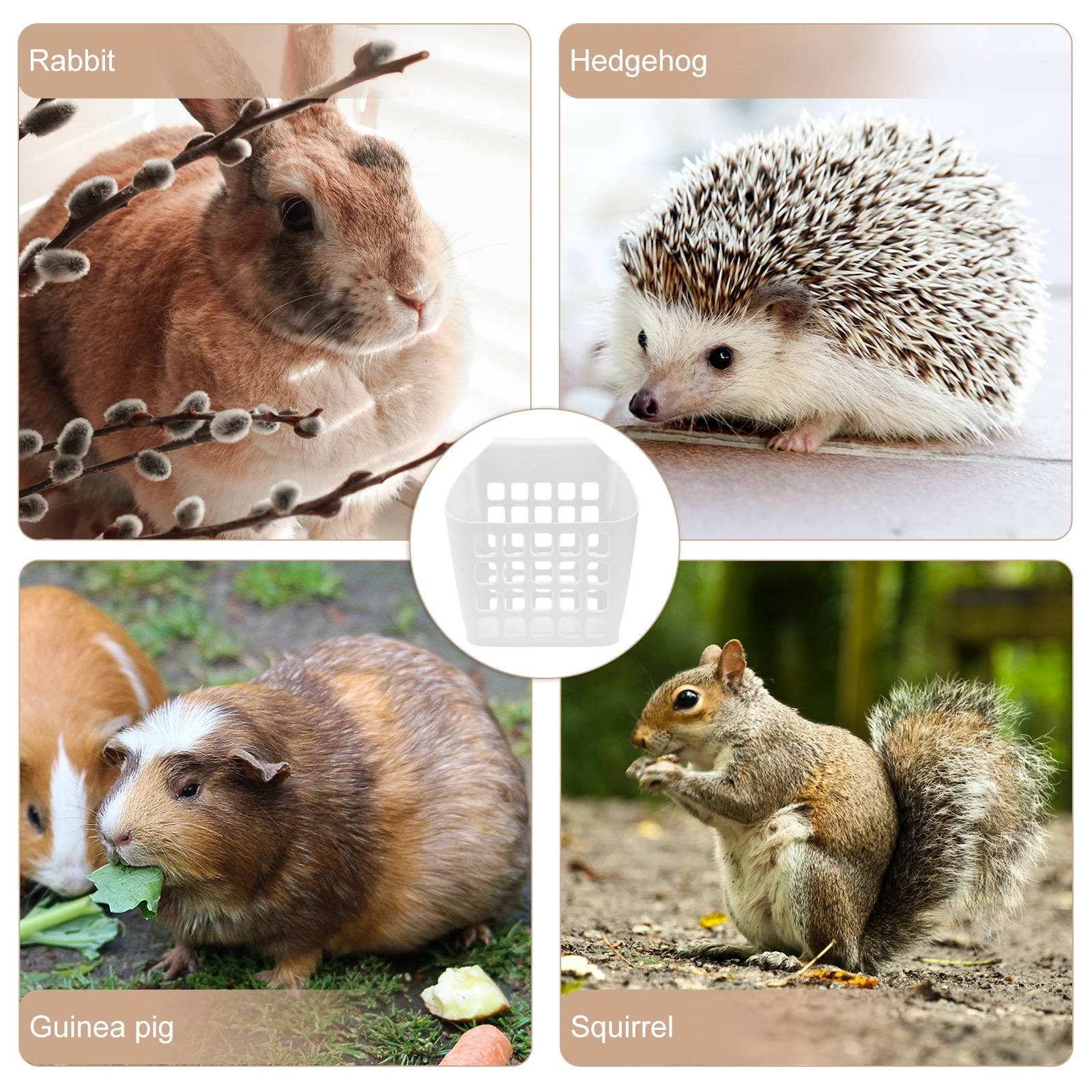 

1Pcs Rabbit Feeder Waste-Preventing Hanging Rack Plastic Large Capacity Holder for Bunny Guinea Pig Small Animals Feeding