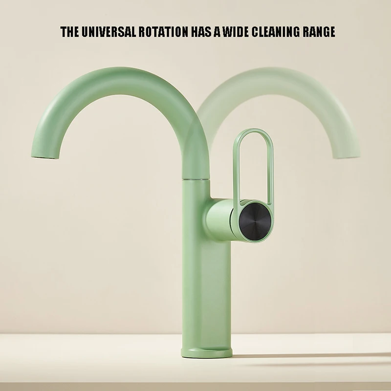 

Fashionable New Products: Fresh Green Large-Curved Washbasin Faucet, Universal Rotating Bathroom Washbasin Faucet, Raised Washba