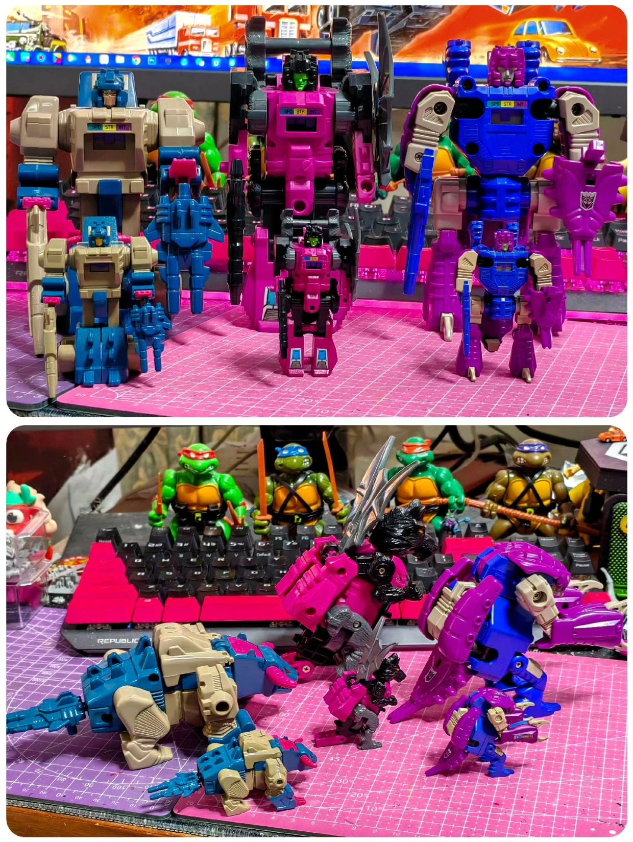 変形ロボット G1 ミニチュアモデル ジュニア ヘッドマスターズ ファングリー スクイーズプレイ テリブル
