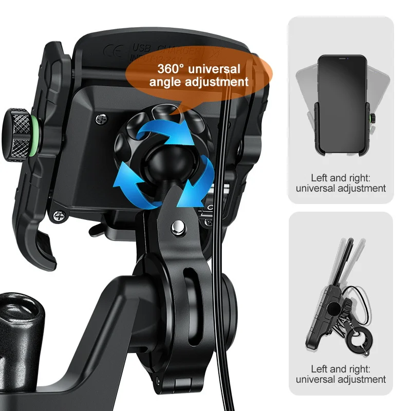 Motorcycle Phone Holder for Moto Motorbike Handlebar Mobile Stand Support QC 3.0 USB Charger Wireless Charging Cellphone Mount images - 6