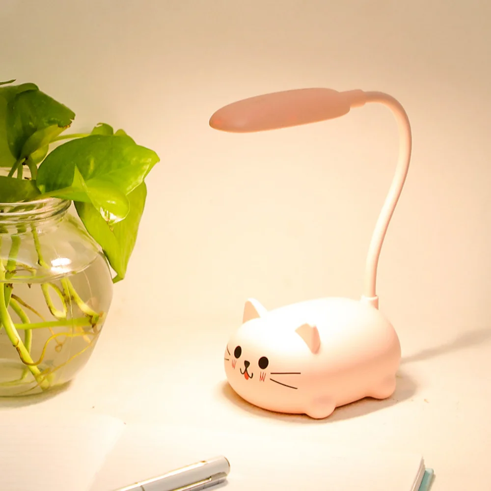 Nachtlampje Schattige Dieren Licht Geschenk Kamer Decoratieve Usb Oplaadbare Batterij Led Tafellamp Oogbescherming Kinderen Cadeau