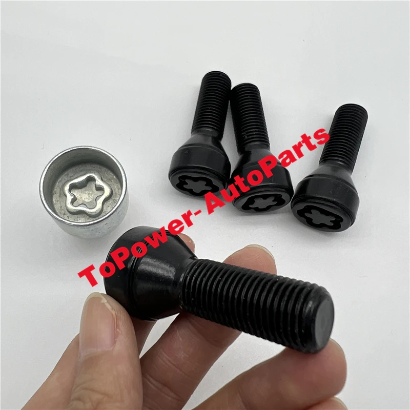 Wheel Bolts Locks Set 36136792849 M12x1.5 for BMWW 1 3 5 6 7 8 Series Z4 E36 E52 E60 E87 E90 36136797538 36136792851 M14x1.5