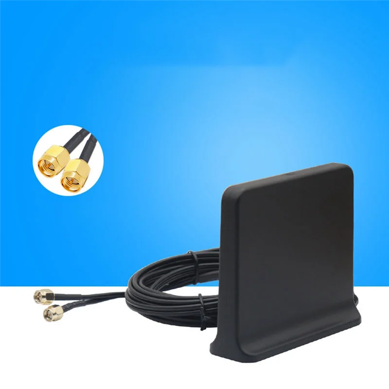 Signal Boost 5G 4G LTE 3G GSM Mimo Aerial High Gain 12Dbi 600-6000Mhz External Omni WiFi Antenna(Black with Ts9 Adapter)