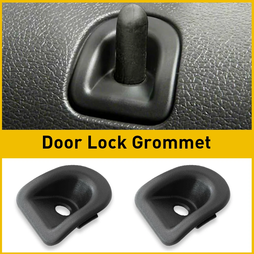 2Pcs Black Left Right Door Panel Lock Grommets Covers For Ford Mustang 2005-2010 2011 2012 2013 2014 Replacement Accessories