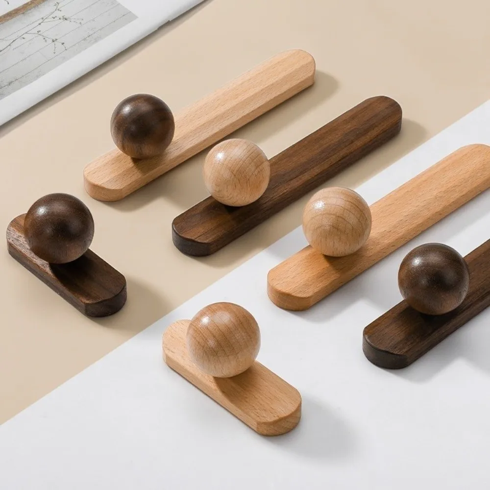 New Nordic Style Cabinet Handles Walnut Wood Round Shape Door Pull Knobs Eco-Friendly 96mm Wardrobe Handles Home Decor