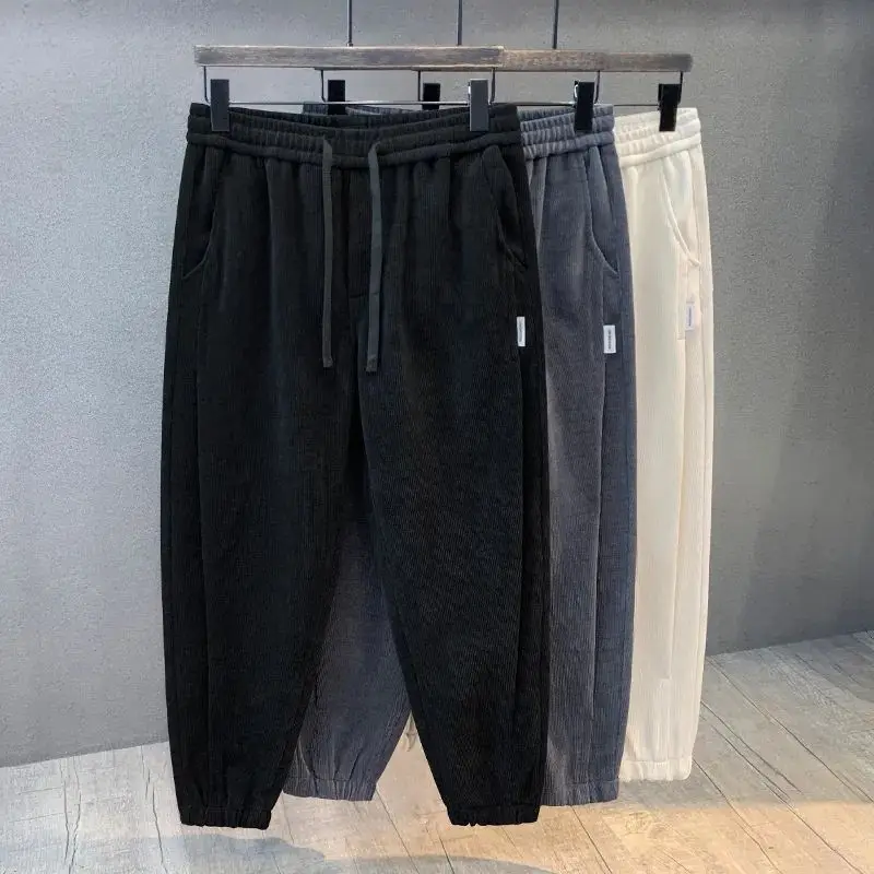 

Extra Large 300 Pou Heavyweight Chenille Elastic Waist Sweatpants Men's Autumn Winter New Wide Leg Casual Cuffed Sports Pants