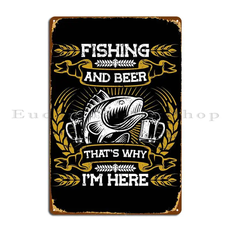 

Fishing Rod Fish Fisherman Metal Signs Garage Design Bar Designing Cinema Tin Sign Poster