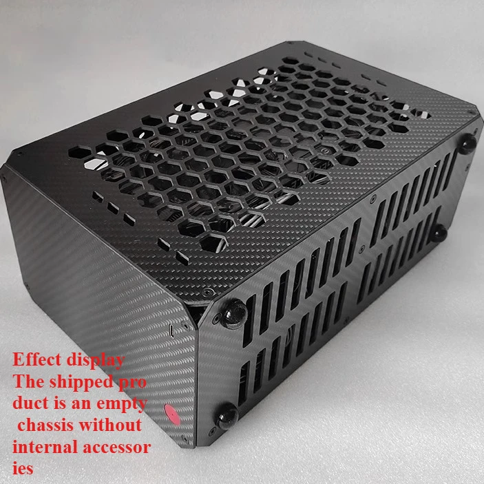 

ITX Small Case, for SC1-x47 Air Cooling Cooling. Carbon Fiber A4 Portable, 7.5L Volume, SFXL Power Supply, Computer Case