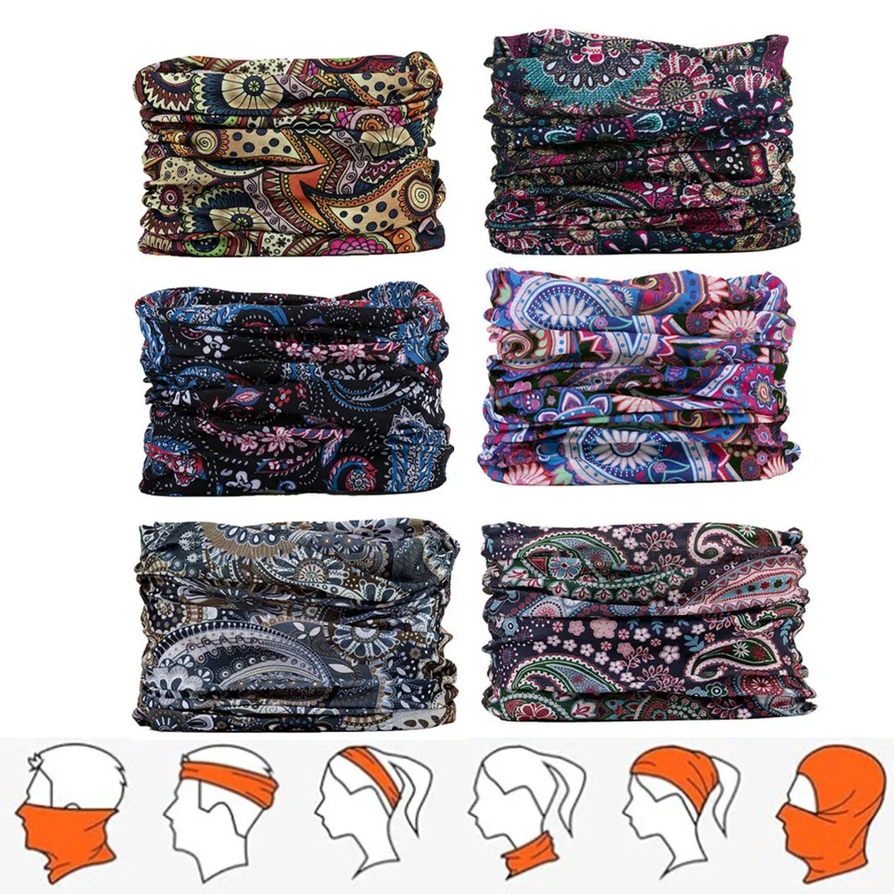

6шт 2200 # Волшебный шарф, уличный головной убор для альпинизма, пеших прогулок и езды на велосипеде, защита от ультрафиолета, дышащая, регулируемая бандана унисекс