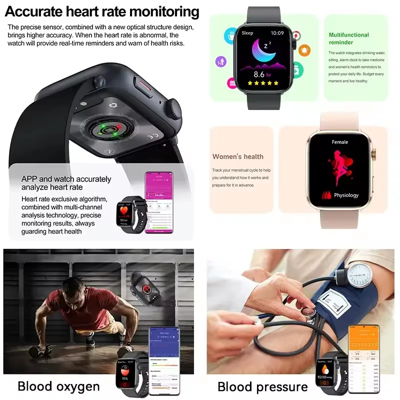 Smart Watch Watch Global Version Men Women HD AMOLED Display Heart Rate Bluetooth Call GPS Track Waterproof Sports Smart Watches