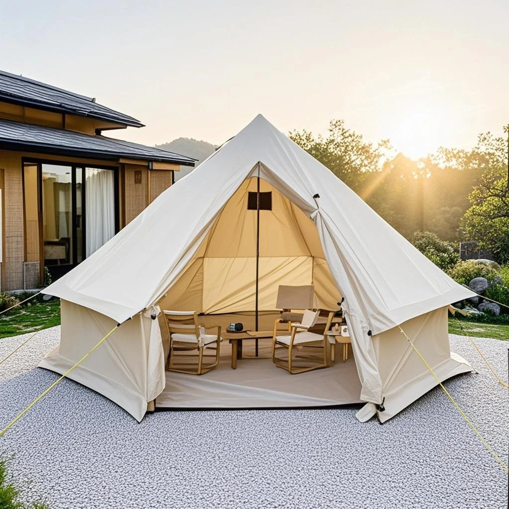 6-8 Person Spacious Camping Tent for Outdoor Camping & Bonfire Nights, Camping Stove Tent with Detachable Floor&Openning - view 3