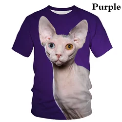 New Summer Cute Sphinx Cat 3d Printed Casual T-shirt Fashion Men And Women O Neck Short Sleeve Sports Breathable Lightweight