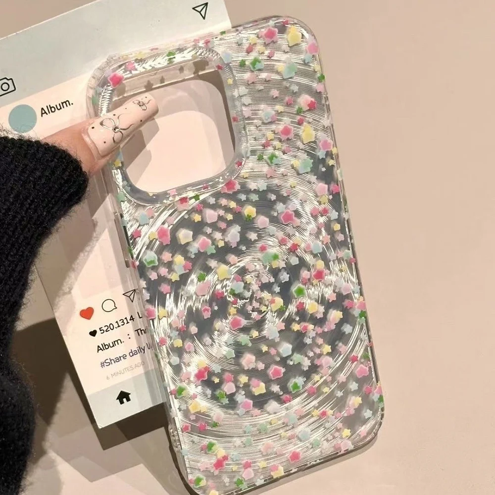 

Starry Sky Stars Pattern Luxury Laser Swirl Soft Case For iPhone 16 Pro Case iPhone 15 14 13 11 12 Pro Max Silicone Phone Cover