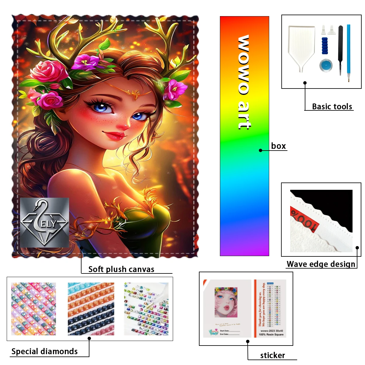 

【Ely_ Diamond Art】Little grass girl Crystal AB Rhinestone FD Rhinestone Perfect Resin Diamond