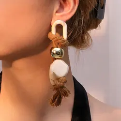 Statement Long Beads&Ropes Earrings Handmade For Women Wedding Party Jewelry