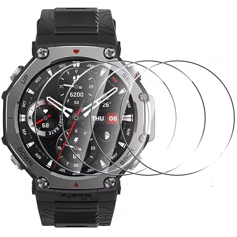 3Pcs Tempered Glass Protective Film For Amazfit T-Rex 3/T-Rex 3 Pro 44mm 48mm Screen Protector Film For Amazfit T-Rex Ultra 2 image 2