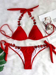 Jewelled Rhinestones Diamond Bikini Female Swimsuit Women Swimwear Two-piece Bikini Set Brazilian Bather Bathing Suit Swim Lady