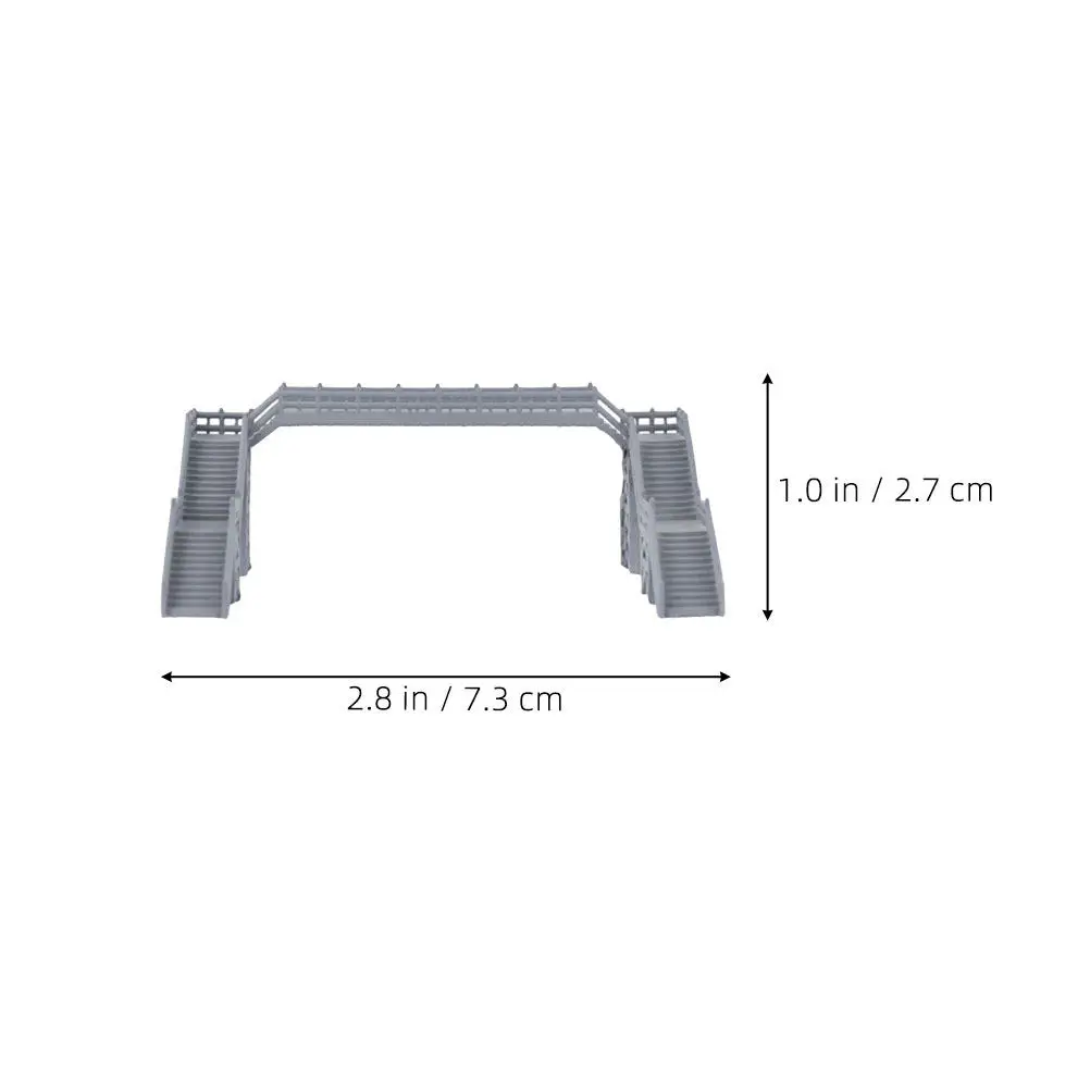 2Pcs 1:87 Scale Footbridge Miniature DIY Building Railway Layout Train Accessories Sand Table Home Office Ornament