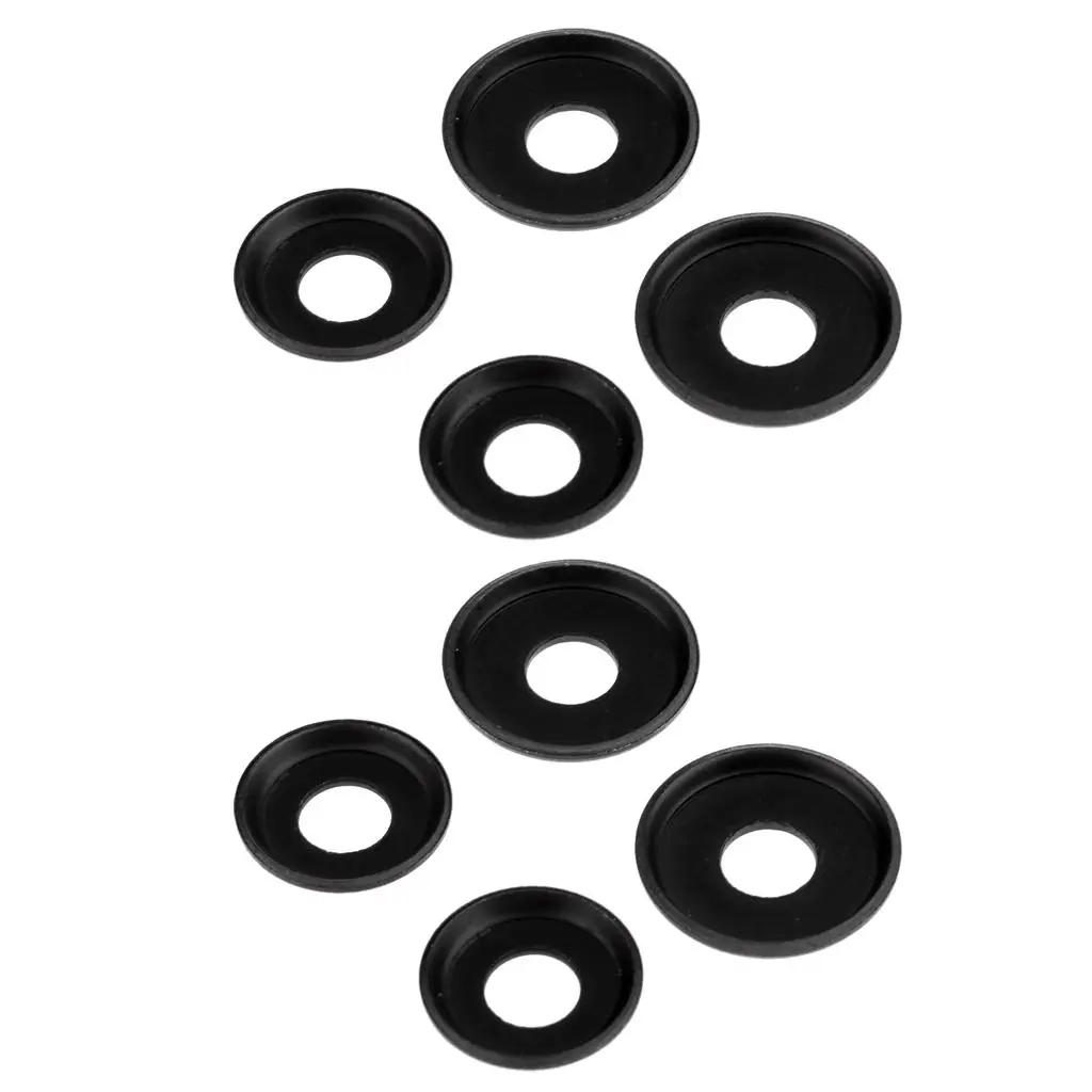 8 Pieces Thickened Replacement LONGBOARD / SKATEBOARD Truck WASHERS - Black