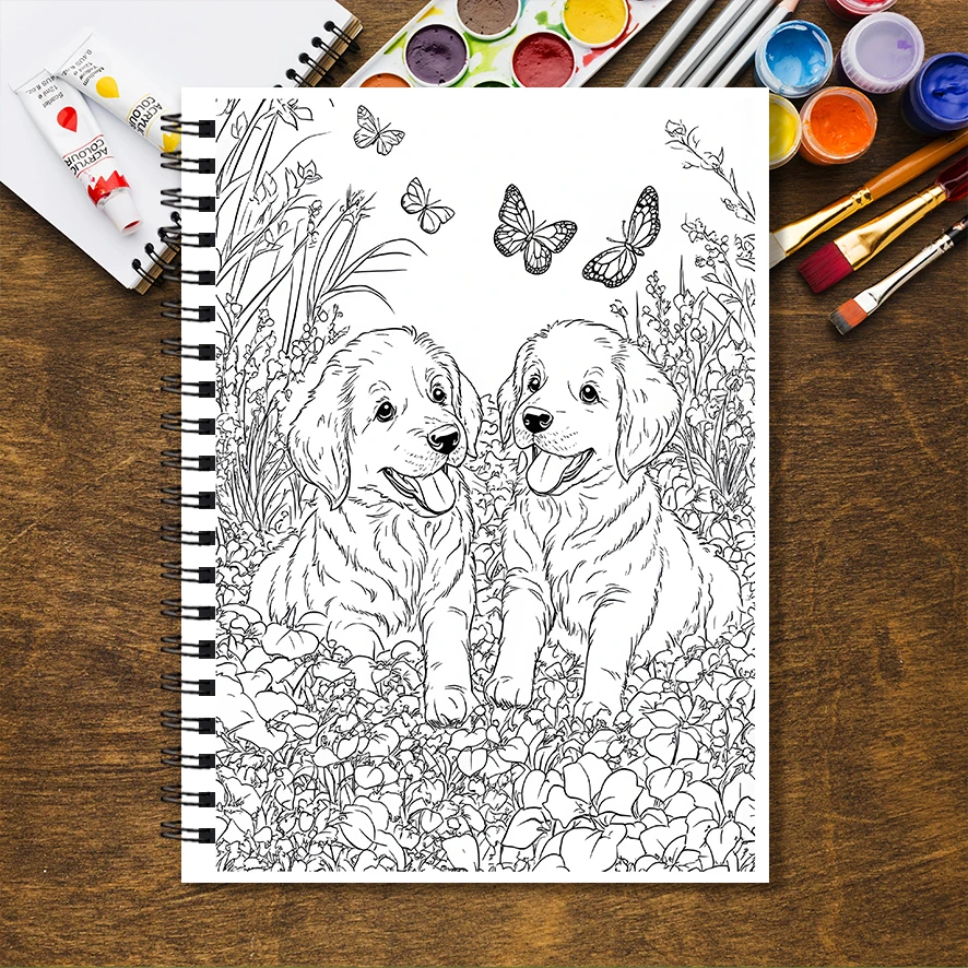Adult Coloring Book - 8.3x 11.2 Inch 32 Pages Cute Animal Coloring Book - Helps Reduce Stress and Ease Emotions