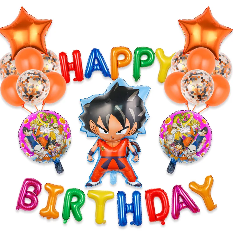 Dragon Ball Z Birthday Party Decorations Son Goku Balloons Paper Cups Plates Napinks Supplies Backdrops Party Favors Baby Shower