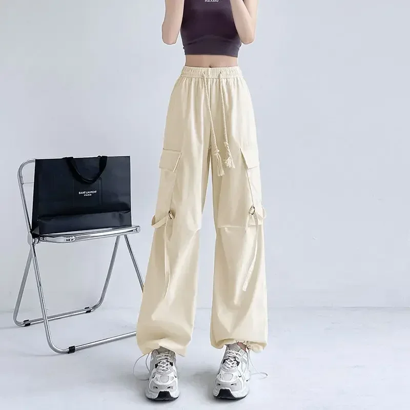 Pants for Women Long Woman Trousers Slacks With Pockets Wide Leg Autumn Outfits Original New In 90s Classic Casual Clothing G