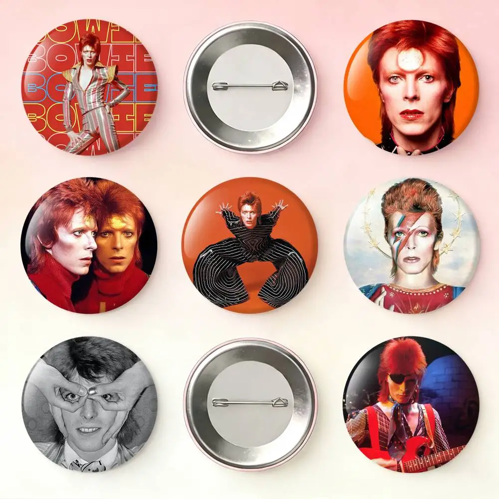 D-DavidS B-BowieS Laser Badge Creative Pins Brooch for Bag Clothes Hat Decor Gifts Fans Collect