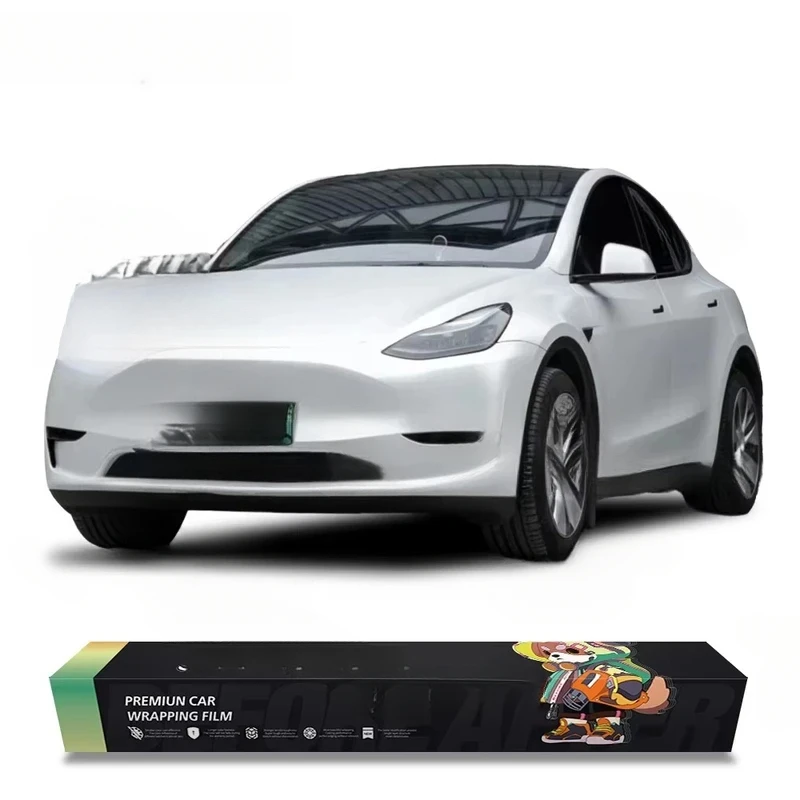 High Quality Electro Optic Matte Metallic White Satin PET Car Wrap Vinyl Film