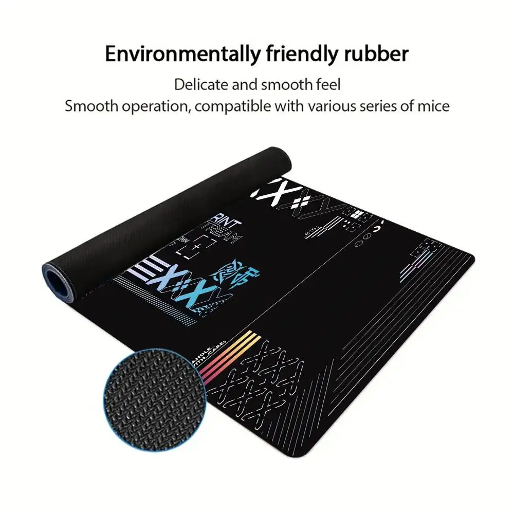 أسود E-Sports CS GO ماوس الوسادة كبيرة الألعاب الفن ماوس الوسادة عدم الانزلاق ملحومة الجدول وسادة ماوس الكمبيوتر المحمول اللوحي حصيرة PC Playmat