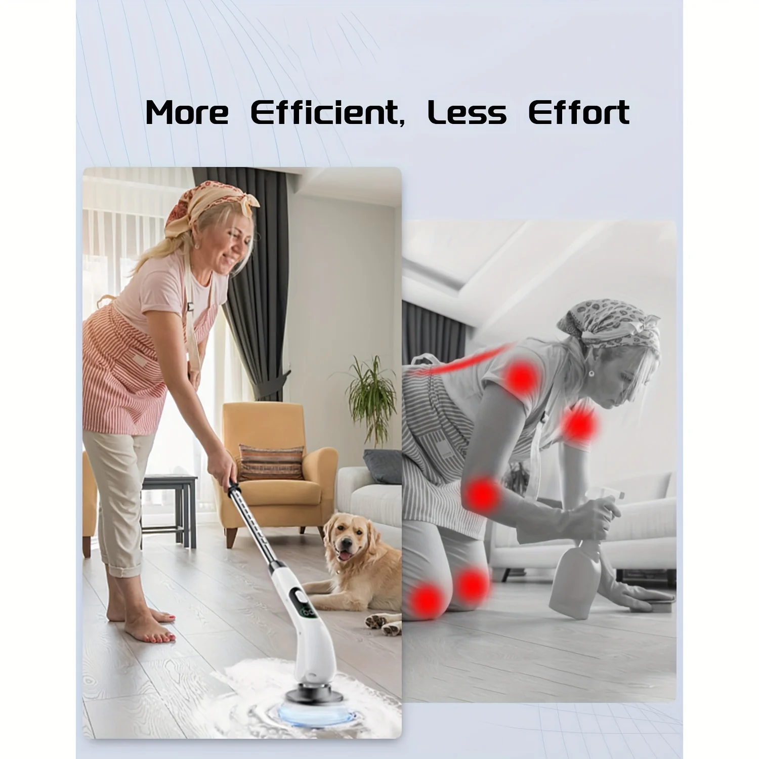 Purificador giratório, 2024 novo escova de limpeza de chuveiro sem fio com 8 cabeças de escova substituíveis, 3 velocidades ajustáveis e extensão ajustável