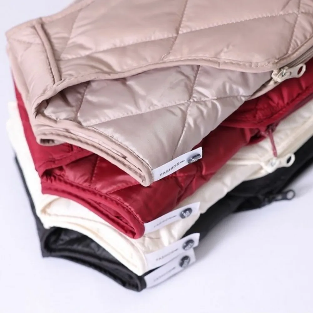 Fashion Zipper Closure Women's Vest Sleeveless Plus Size Cotton Vest Warm Cotton Fill Loose Waistcoat Casual Daily Wear