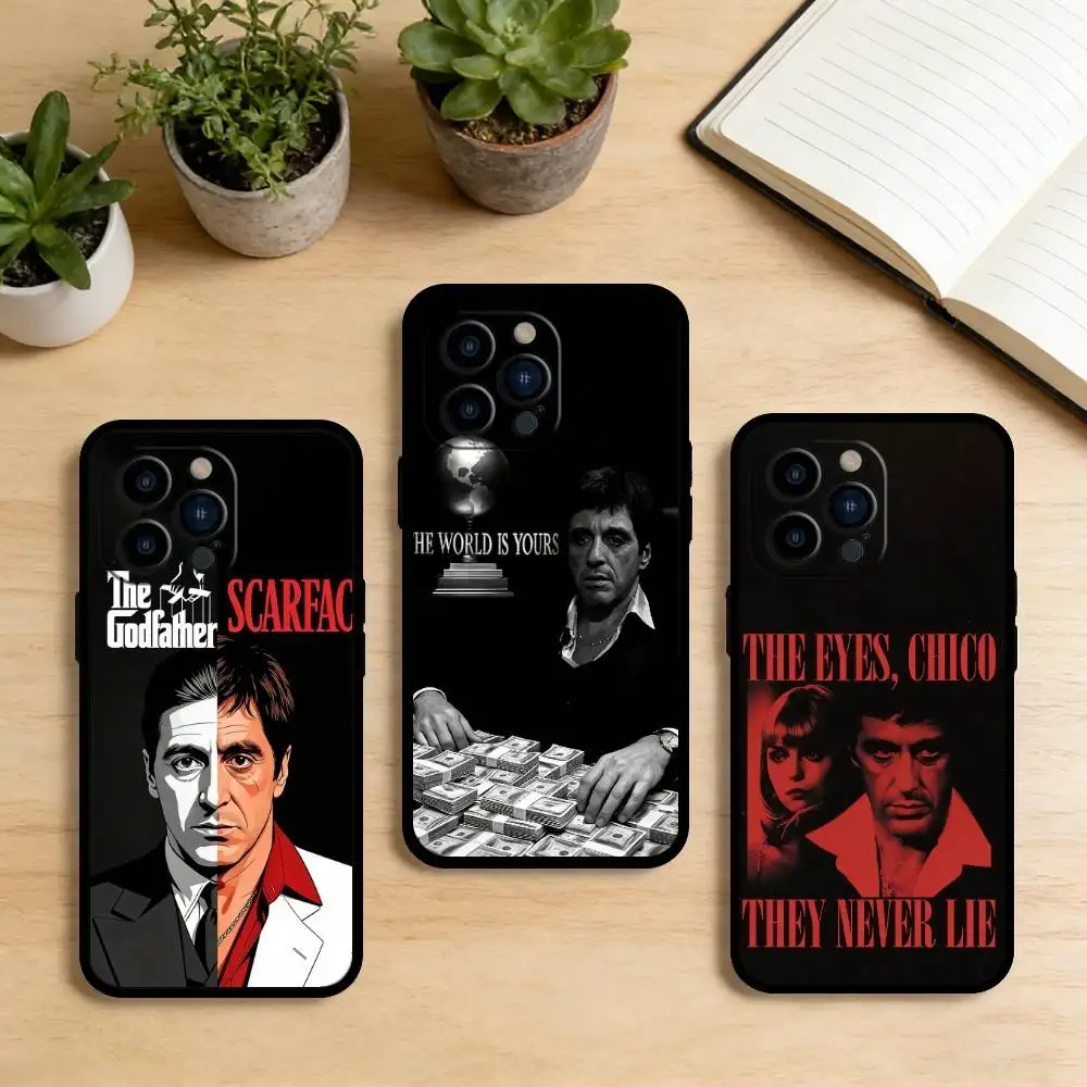 

AAA R-Scarfaces Tony Montana Phone Case For iPhone 17,16,15,14,13,12,11 Plus,Pro Max,XS,Soft Silicone Black Cover