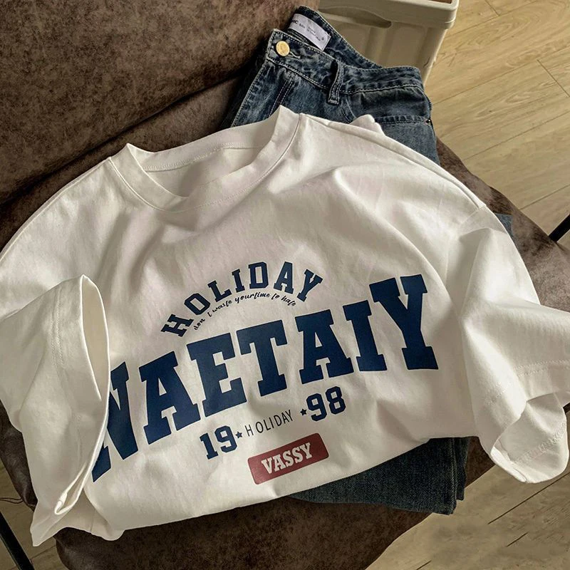 100 % Baumwolle, hochwertiges T-Shirt, kurzärmelig, bequem, weich, locker, modisch, Tops, T-Shirts, Y2k, amerikanisches Vintage-T-Shirt für Herren – Detail 9