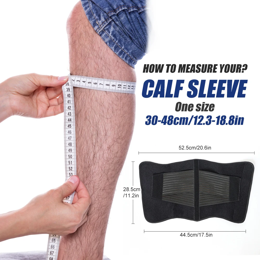 1pc Adjustable Calf Compression Brace for Men & Women - Shin Splint Support Wrap with Stretch Strap for Muscle Swelling