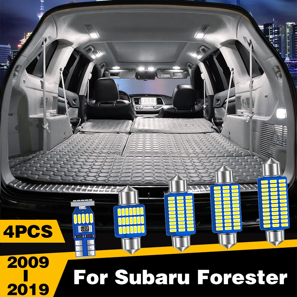 4Pcs Highlight Car Interior Dome Reading Light Roof Lamp Accessories For Subaru Forester 2009-2013 2014 2015 2016 2017 2018 2019