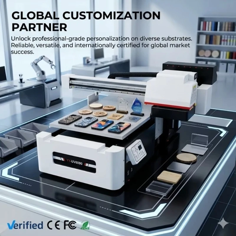 6090 Automatic UV Flatbed Printer with CCD Camera Visual Positioning for I1600 High Precision Digital Leather Printer Varnish