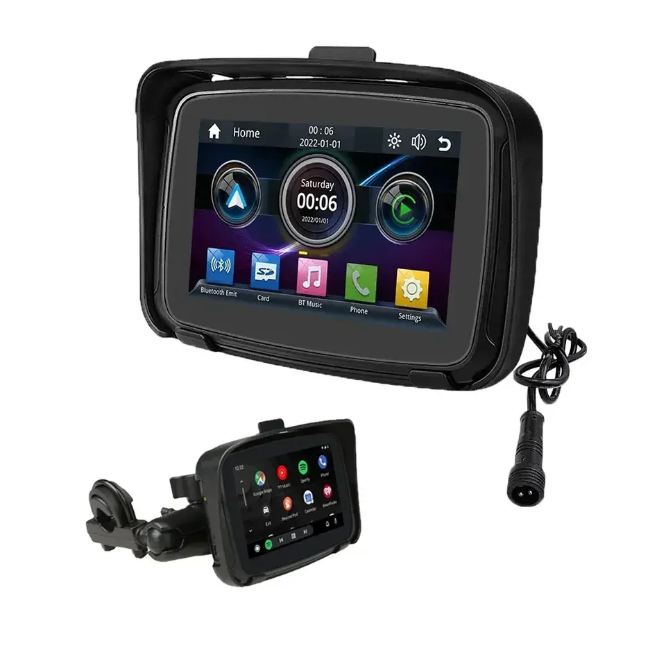 5 Inch Waterproof Touchscreen Moto Wireless CarPlay Wireless Android Auto Portable Car Stereo for Motorcycle