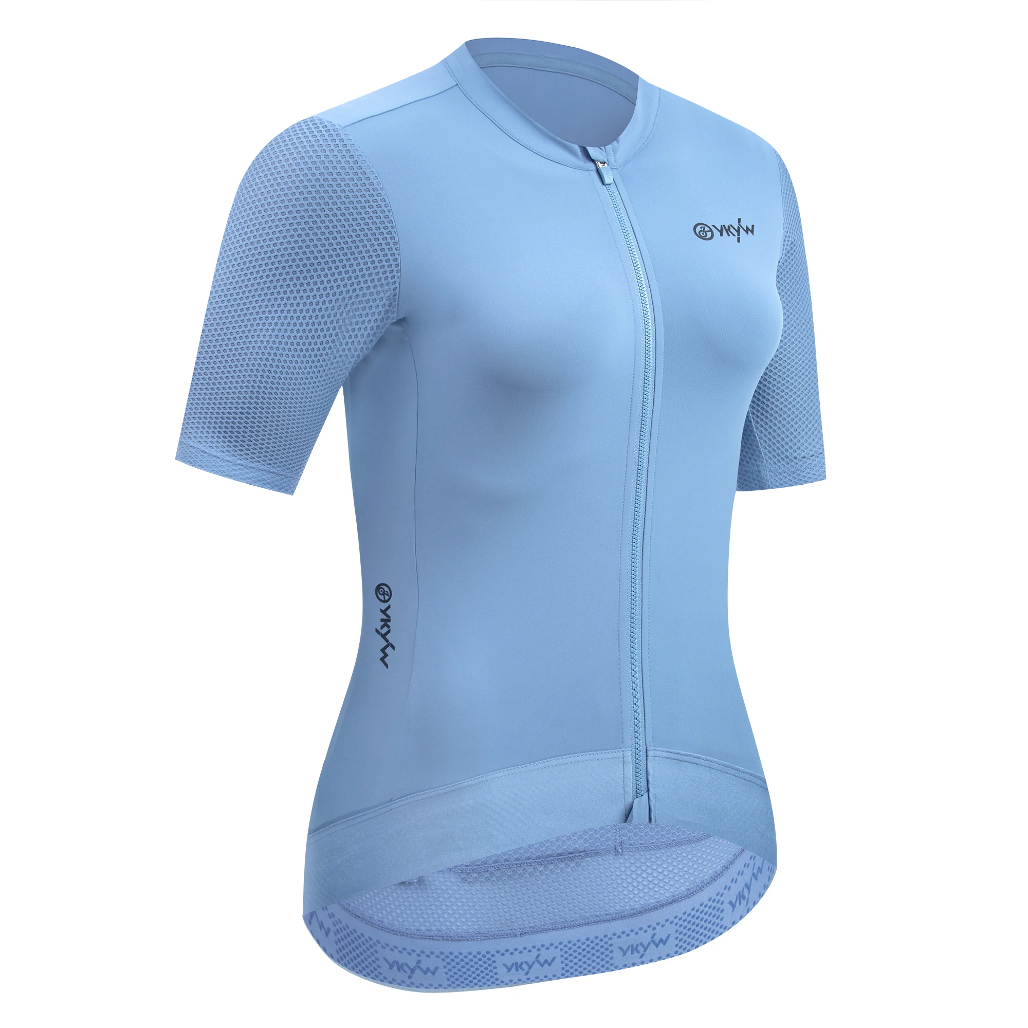 YKYWBIKE Damen Pro Team Radsport-Set Frühling Sommer SPF50+ Trikot 6H Ausdauer Gepolsterte Trägerhose Rennrad MTB Radsport-Outfit – Detail 6
