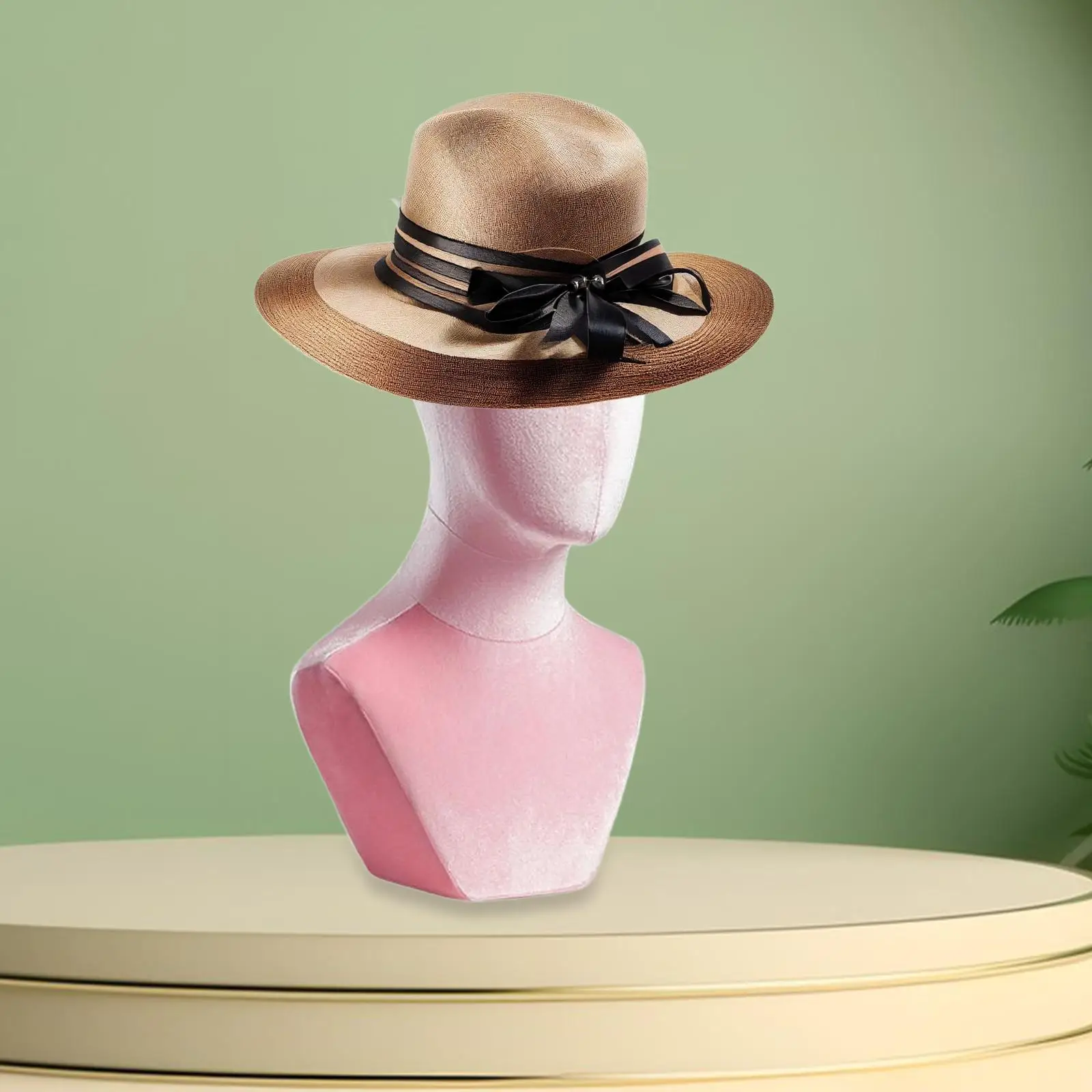 Velvet Hat Display Stand Mannequin Head Model Wig Cap Holder for Salon Boutique Storage