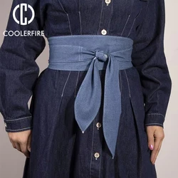 New Women's Bow Wide Belt Fashion Corset Woman Decor Waistband High Quality Solid Color Girdles Ribbon Belts For Dresses YF1011