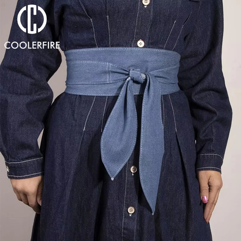 New Women's Bow Wide Belt Fashion Corset Woman Decor Waistband High Quality Solid Color Girdles Ribbon Belts For Dresses YF1011